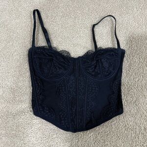 Garage corset top - navy blue